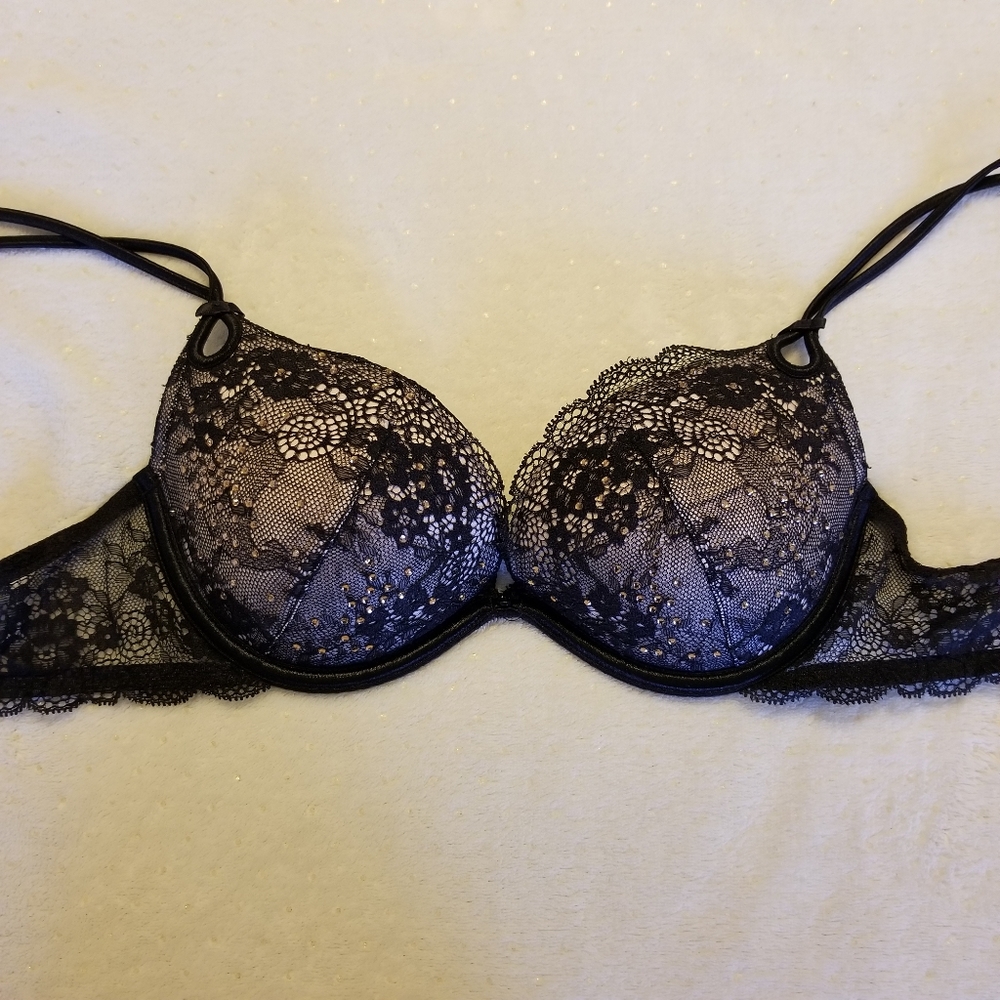 Victoria's Secret Rhinstone Embellished Pushup Bra